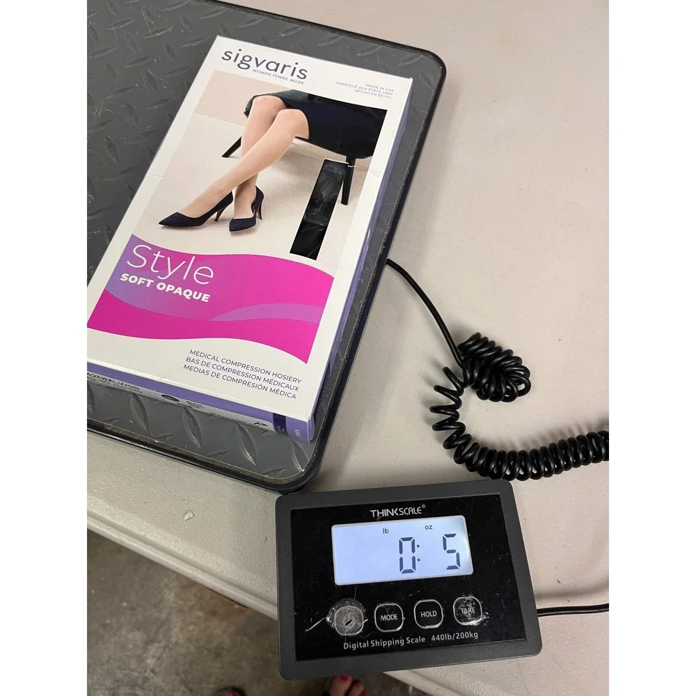 Sigvaris Soft Opaque Black 20-30 mmHg Thigh High Compression Stockings ML Closed